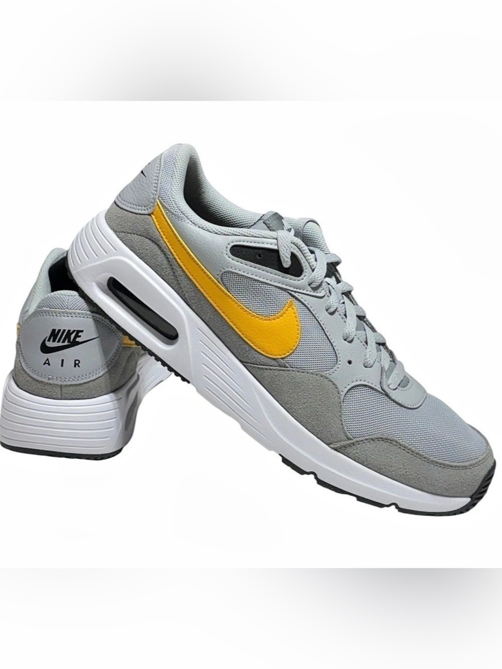 Nike Air Max SC Men's Low Top Mesh Sneakers  Gray Yellow Men 13 Great Condition